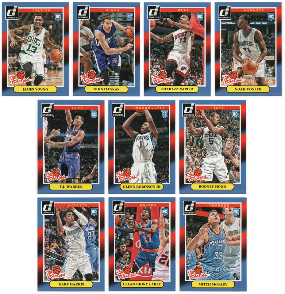Juego completo de 30 cartas Donruss The Rookies 2014-15 Zach LaVine Joel Embiid RC + Foto 2 de 3