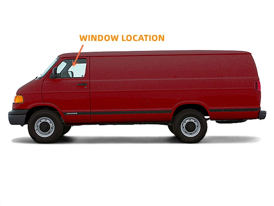 Driver/Left Side Front Door Window Glass For 98-03 Dodge Ram Van 1500 2500 3500 Foto 2 de 3