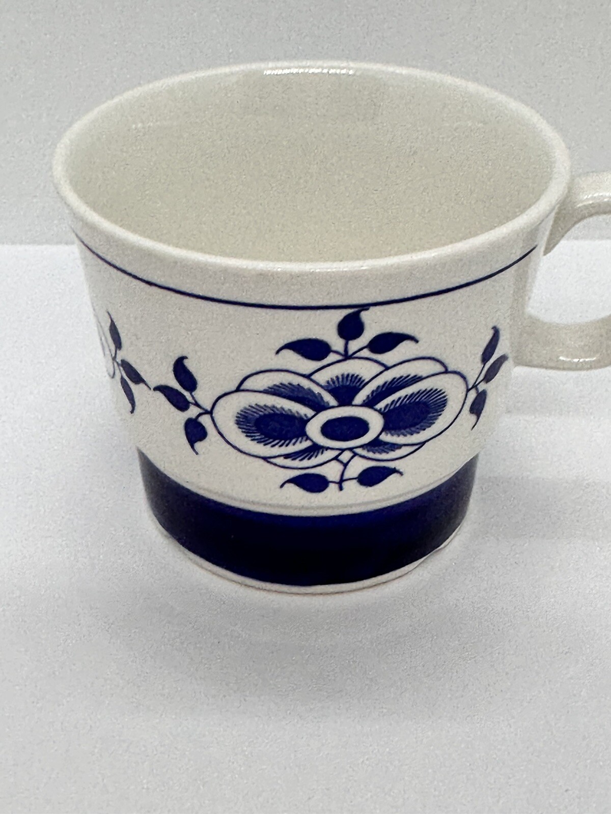 Vintage Figgjo Norway Style Coffee Tea Cup White with Blue Flowers 2757