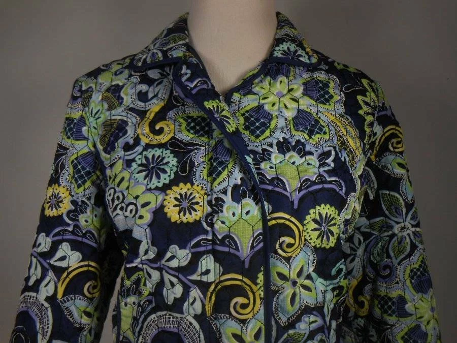 Hermosa Chaqueta Blazer Para Mujer PM Petite Mediana R.Q.T Acolchada Floral Forrada LS Foto 2 de 4