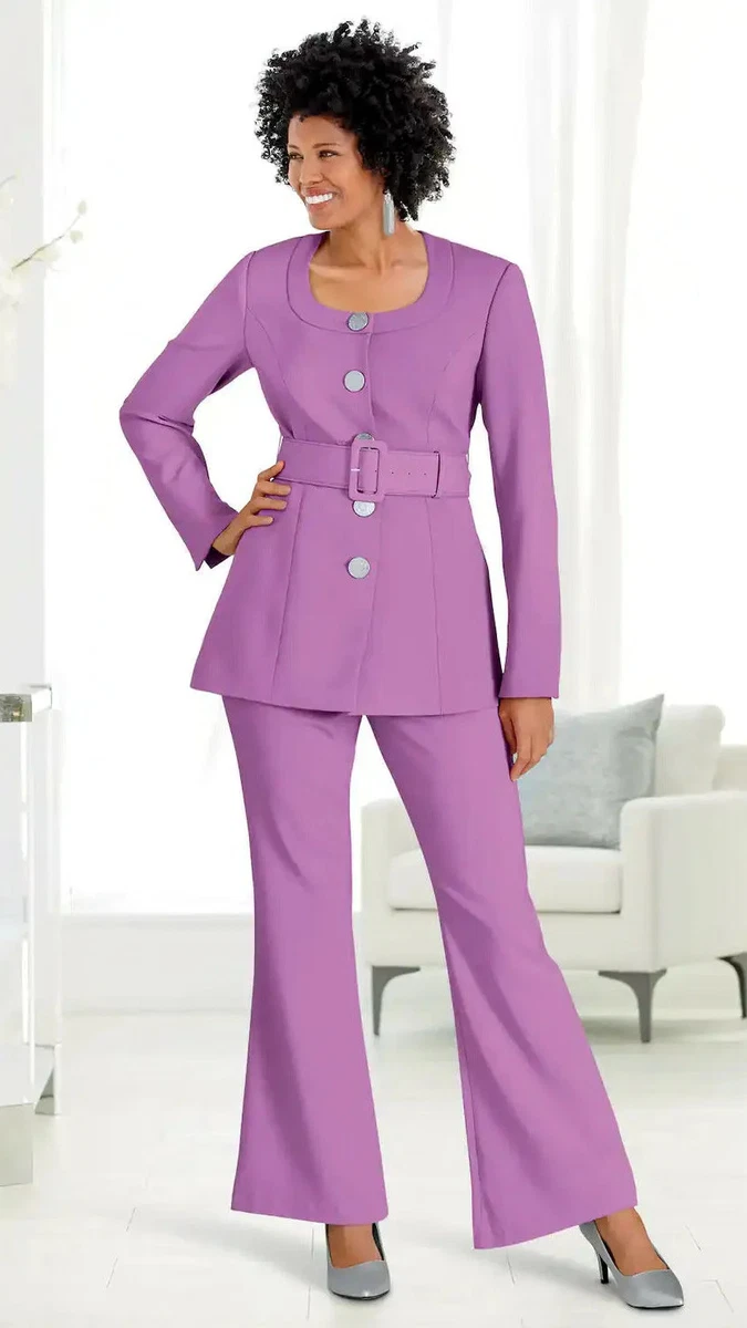 Size 6 Ashro Lilac Purple Formal Church Wedding Kahlila Belted Pantsuit