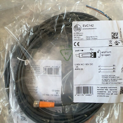 One New IFM EVC142 Proximity Switch Cylinder Sensor Cable Free Shipping