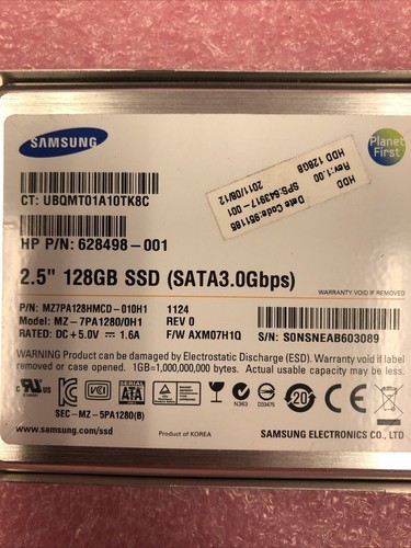 628498-001 HP 128GB SATA 3Gb/s 2.5" SSD - Picture 3 of 3