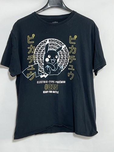 Large Black Pokémon T-Shirt  "Ready for Battle" Electric-Type #025