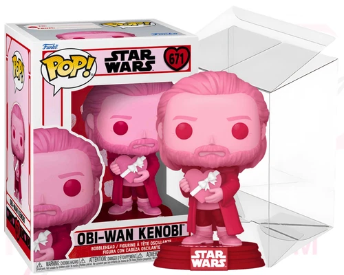 Star Wars Funko POP 671 Obi-Wan Kenobi Valentine’s Day Edition with Protector