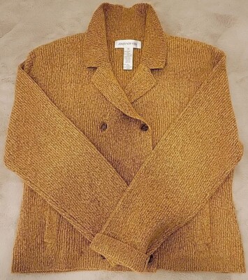 Jones New York Light Brown  Button Cardigan Sweater Women's Medium Merino Angora