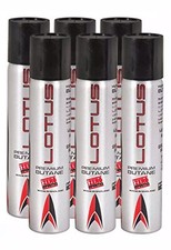 6 Can Lotus Premium Lighter Butane Refill Fuel 3.04 oz 90ml Canister