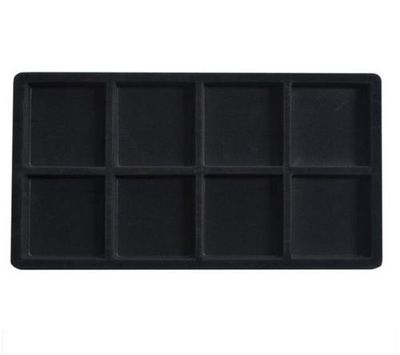 Novel Box Black Paperboard 10 Slot Jewelry Organizer Tray 14.75x8.25x1 In With Gray Flocked - Foto 13