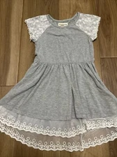 Tucker + Tate Dress Girls Size 4 / Short Sleeve Gray Cream