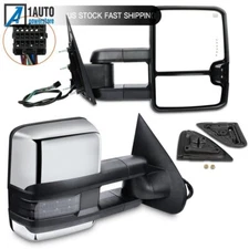 Power Heated Led Turn Signal Lights Side Mirrors For 19-2020 GMC Chevrolet 6.6L