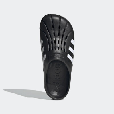 New Adidas Original Womens ADILETTE CLOGS BLACK / WHITE GZ5886