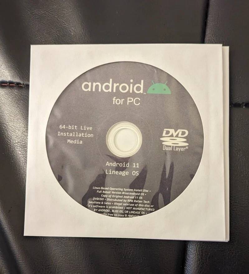Disco de instalación de PC Android 11: LANZAMIENTO DVD ANDROID 11 ARRANCABLE Bliss OS X86+64