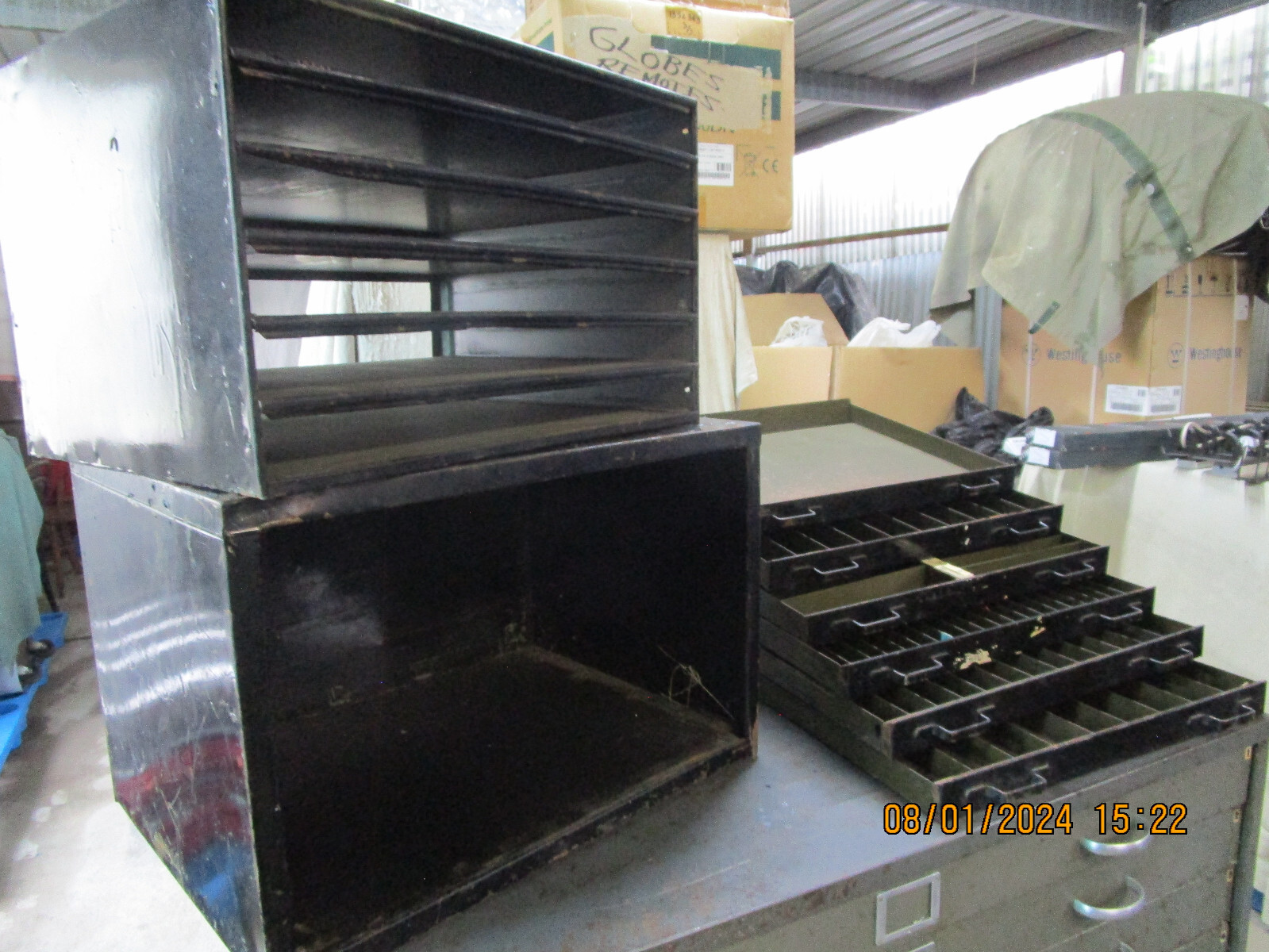 Original midcentury fitted machinist’s Toolbox/Display Tool