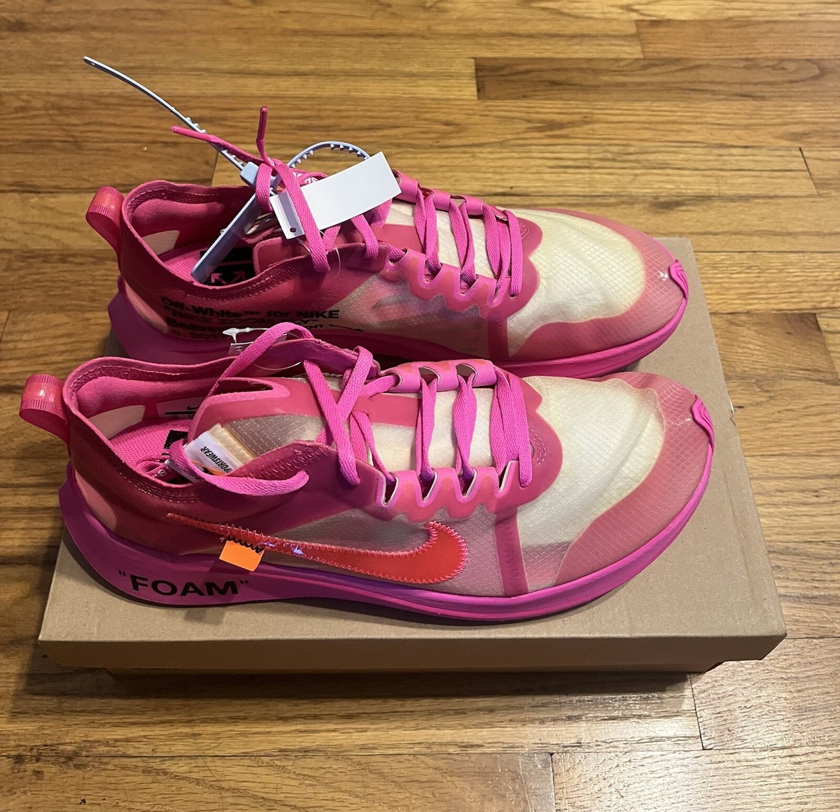 Nike Zoom Fly SP X Off-White Tulip Pink Size US 11 AJ4588-600