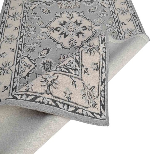 Rosalyn Grey Ivory Transitional Vintage Wool Floor Rug - 3 Sizes - Picture 5 of 6