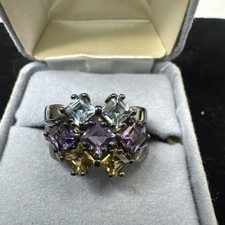 3 925 Sterling Silver Multi Gemstone Stackabl...