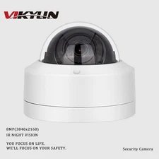 VIKYLIN 8MP 4K IR POE IP Dome Security IP Camera Waterproof Mic Human/Vehicle
