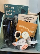 Bitsy Baby Box - Brand New, Opened. - Baby Book, Teething Toy, Sensory Cards,