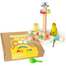 Bird Toy, Parrot 360  Interactive Rotating Perch, Bird Cage Accessories for S...