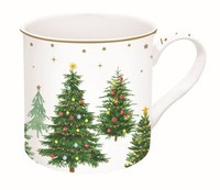 Becher, Tasse Festive Trees TannebäUme FüR 300Ml Porzellan In Gb Easy Life