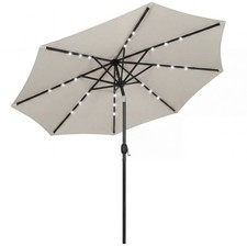 Outsunny 2.6 m Garden Parasol Umbrella with Light, Outdoor Patio Umbrella