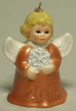 Goebel Angel Bell Ornament Angel With Snowflake-Copper - No Box 5432735