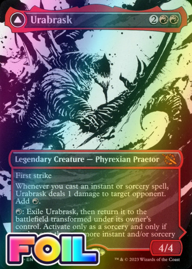 x1 Urabrask // The Great Work MOM MTG 299 FOIL BORDERLESS MYTHIC M/NM 1x