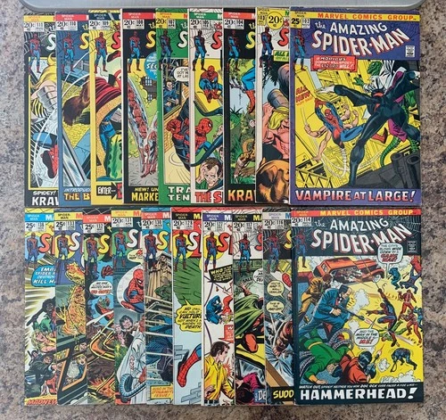 AMAZING SPIDER-MAN COMIC BOOK LOT OF 19 #102-138 ~Bronze Age Key Issues~ Avg FN+