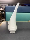 Vintage Hobnail Swung Milk Glass Handled VASE Pitcher Long Lip Fenton? 13.5"
