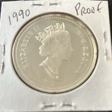 1990 Canadian BU Silver $1 celebrates the voyage of Henry Kelsey
