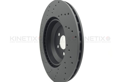 FOR TESLA MODEL 3 PERFORMANE 2018- DRILLED FRONT BRAKE DISCS CERAMIC PADS 355mm - Picture 7 of 15