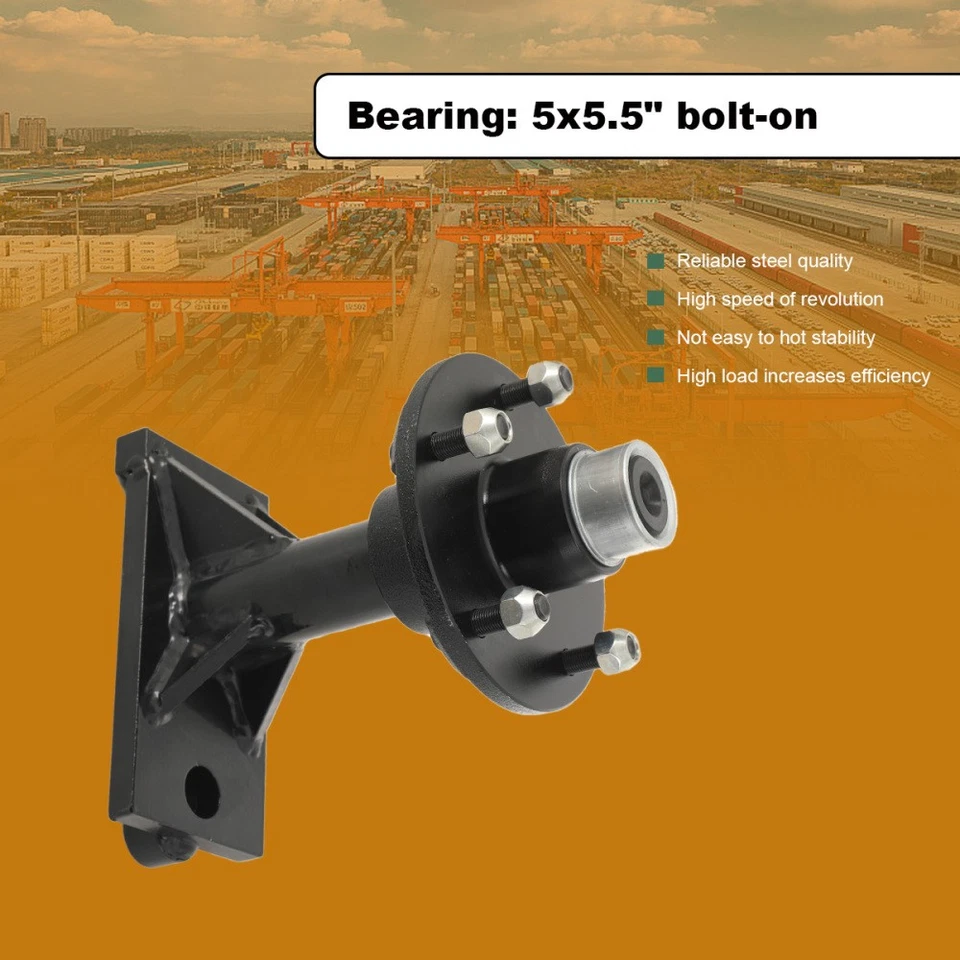 5x 5.5 Lug Shipping Container Wheels Bolt-on Spindle Kit US - Image 3 of 4