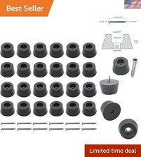 24pcs Round Rubber Feet Bumpers, Non-Slip  Durable Solution - 15mm W