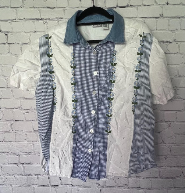 Basic Editions Women's Plus Button Up Shirt - image 1