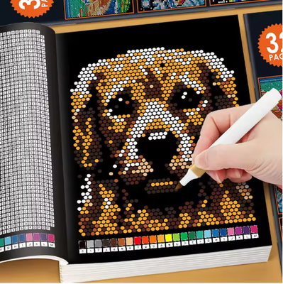 Adult Color By Number Book 32 Pages Mosaic Pixel Art Stress Relief