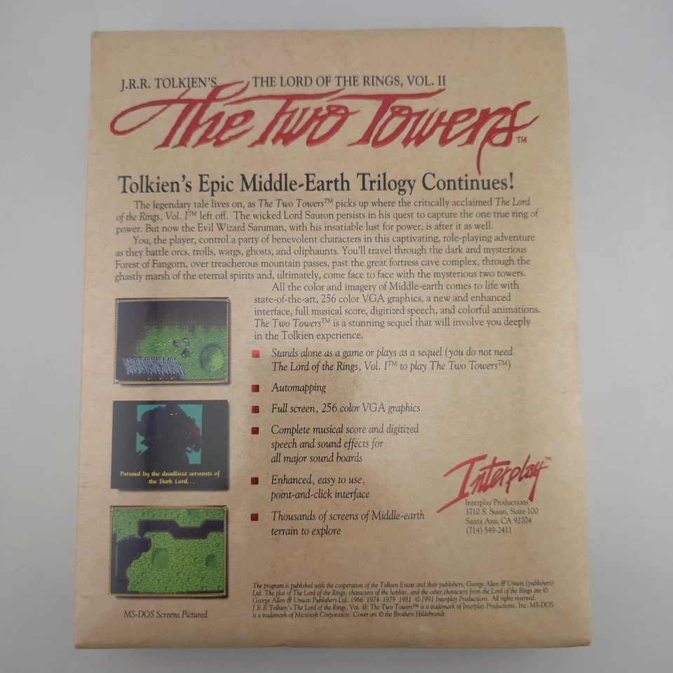 The Lord of The Rings Vol II: The Two Towers, 1991, Big Box, New & Sealed - Image 3 of 4