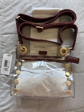 HAMMITT Tony Small Clear crossbody bag purse Burgundy Brushed Gold $195 NWT