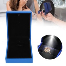 LED Light Up Pendant Box With Built In Battery Glossy Finish Necklace Jewelry UK