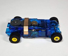 Auto World Parts Thunderjet Complete Chassis. Blue Chassis, Yellow Wheels, Black