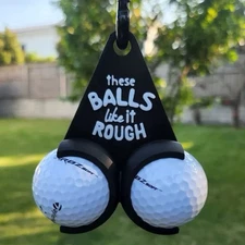 Funny Golf Ball Holder Keychain Black Golf Bag Accessory Golf Gift