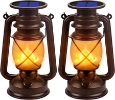 Solar Lantern Hanging Solar Lights Dancing Flame Led Waterproof Camping Lamps