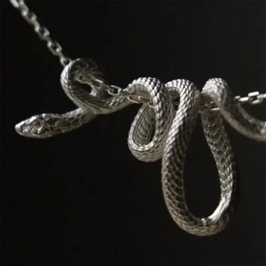 Punk Snake Collier pendentif Silver Tone Winding Choker Hip Hop Bijoux Cadeau Unis