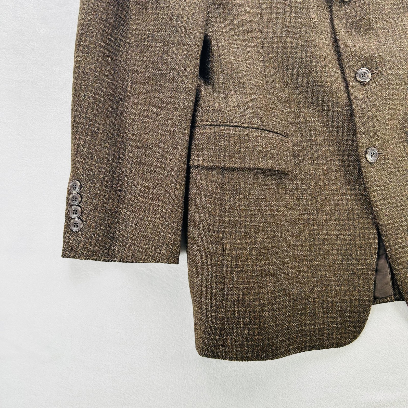 Austin Reed Blazer Mens 38R Brown Wool Tweed Sport Coat Tailored USA Classic