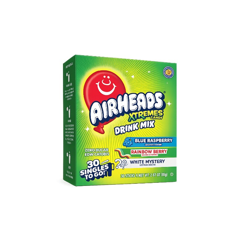 3x Airheads Xtremes Candy Assorted Singles To Go Water Drink Mix Flavoring 30ct 6290₽