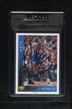 BAS 1993-94 Upper Deck PJ Brown #403 Seal of Authenticity Auto 3c7