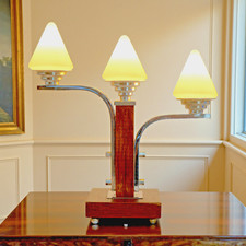 Einzigartige original Art Déco Tischleuchter "TRINITY CONES" Unikat 1920