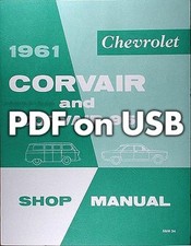 Corvair Shop Manual USB 1960 1961 1962 1963 1964 Repair Service Car and Van