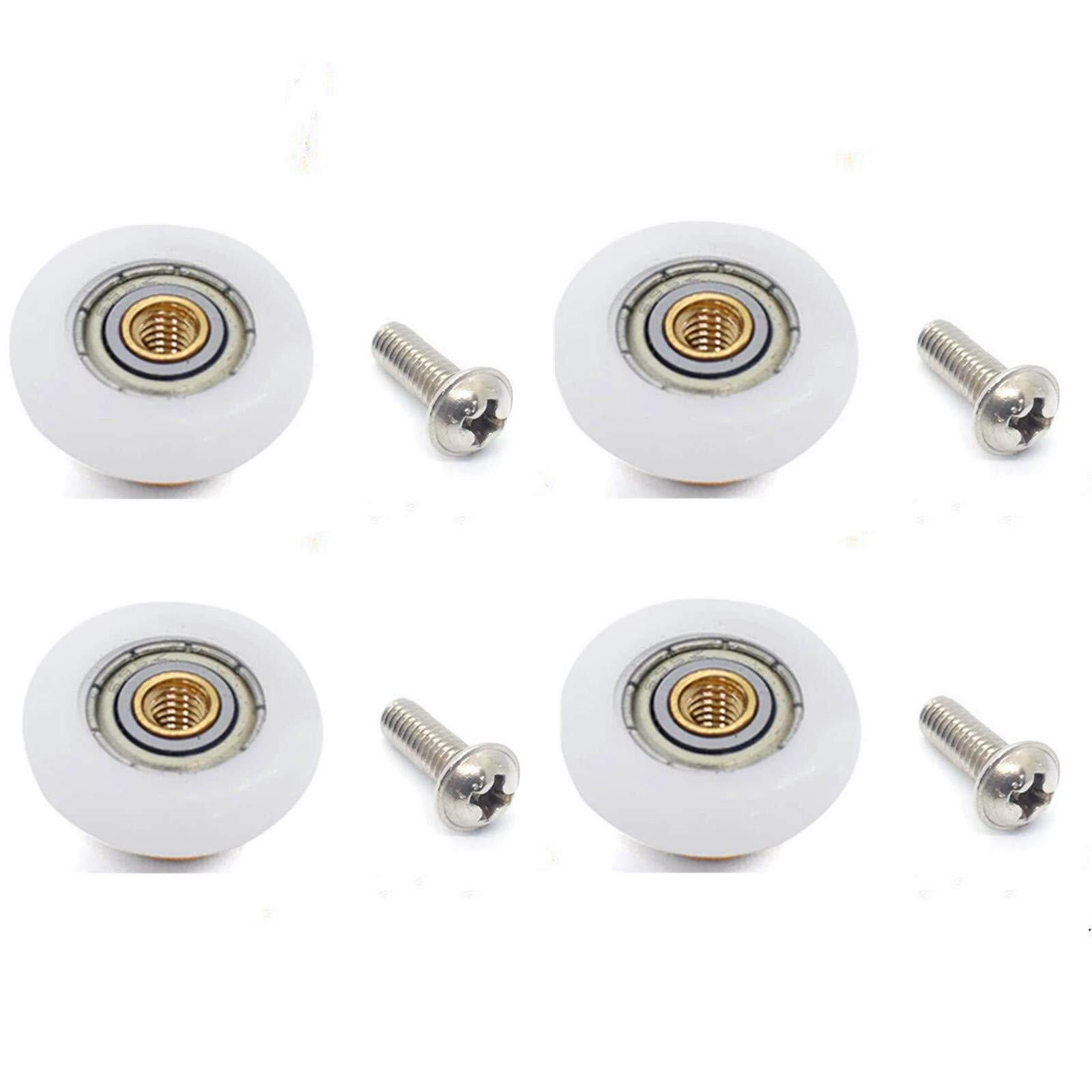 4-Pack Shower Door Rollers Wheels Replacement for Bathroom Glass Door Tracks
