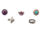 925 Sterling Silver Vintage & Modern 5x Ring Bundle 25.43g Pre-Loved Decorative