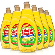 6x Elbow Grease Washing Up Liquid Lemon Fresh 600ml 3.69 per litre